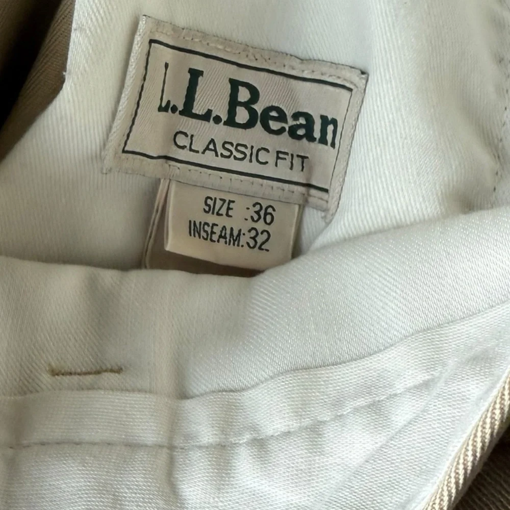 L.L. Bean men’s size 36 x 32 classic fit khaki dress pants. - Picture 2 of 5
